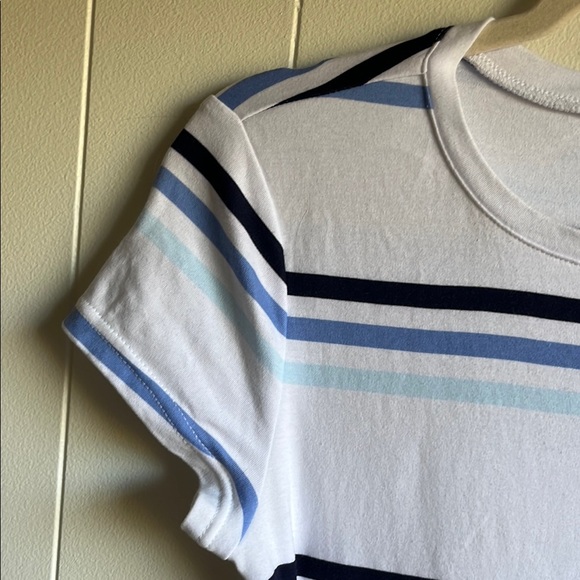 Chaps Women’s Cotton Blue & White Striped Coastal Beach Preppy Maxi Dress Sz S - Picture 6 of 7